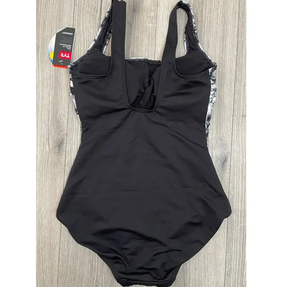 TYR DuraFast Elite MAKAI Scoop Neck ControlFit 1pc Swimsuit Black Size 8 $80